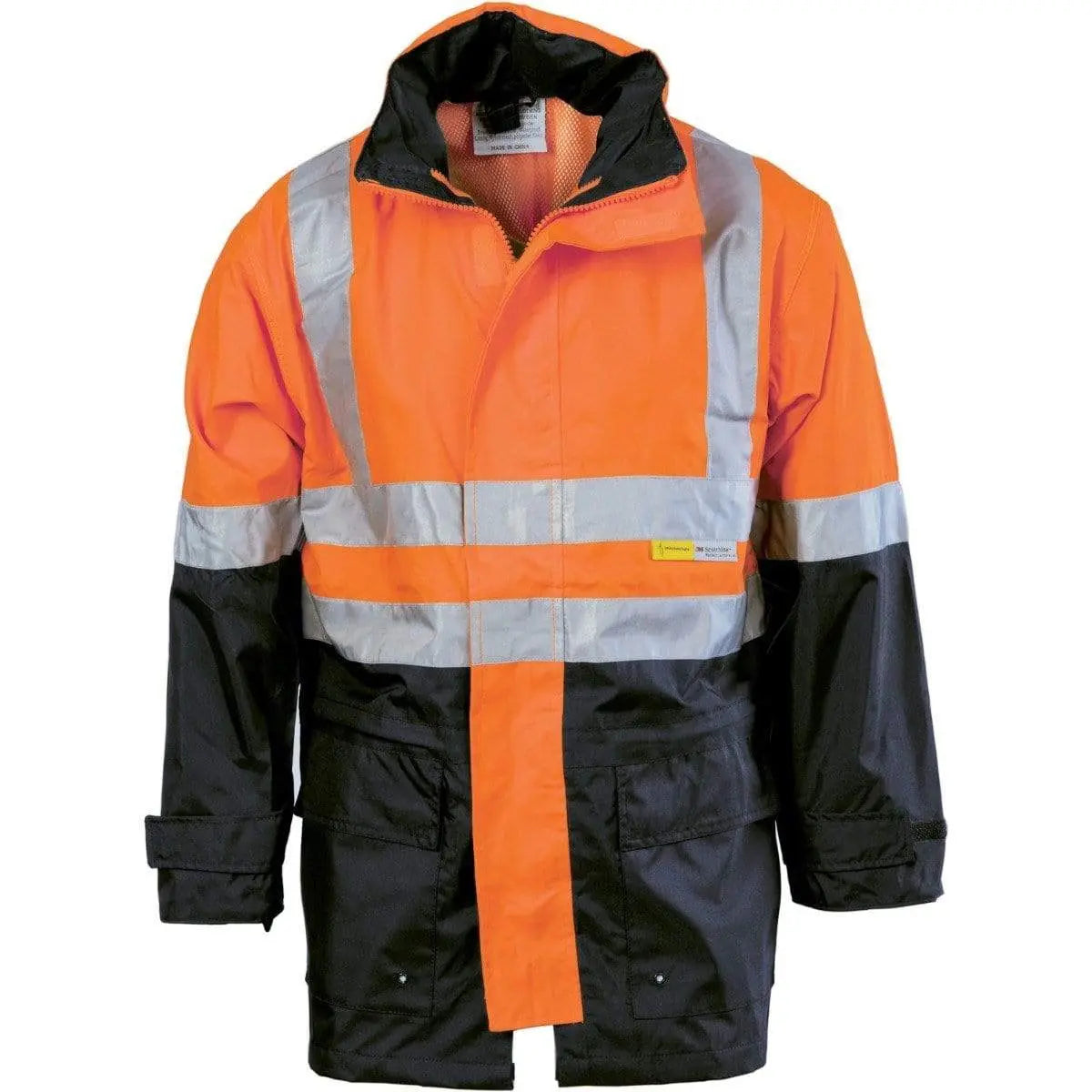 Dnc Workwear Hi-vis Two Tone Breathable Rain Jacket With 3m Reflective Tape - 3867 Metro Workwear.